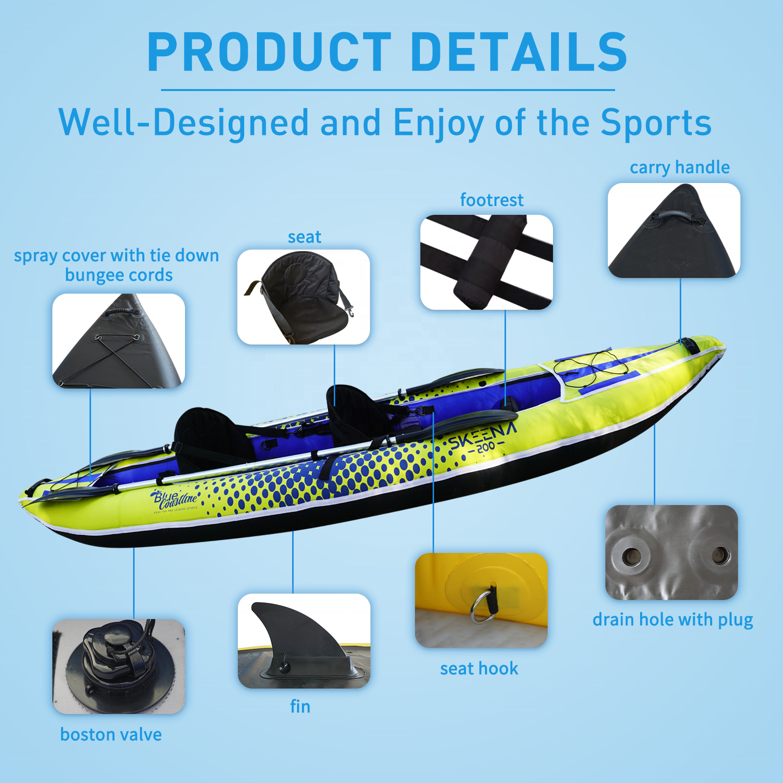 Adult Inflatable Fishing Canoe - огляд і ціна Fishing Kayak Seat